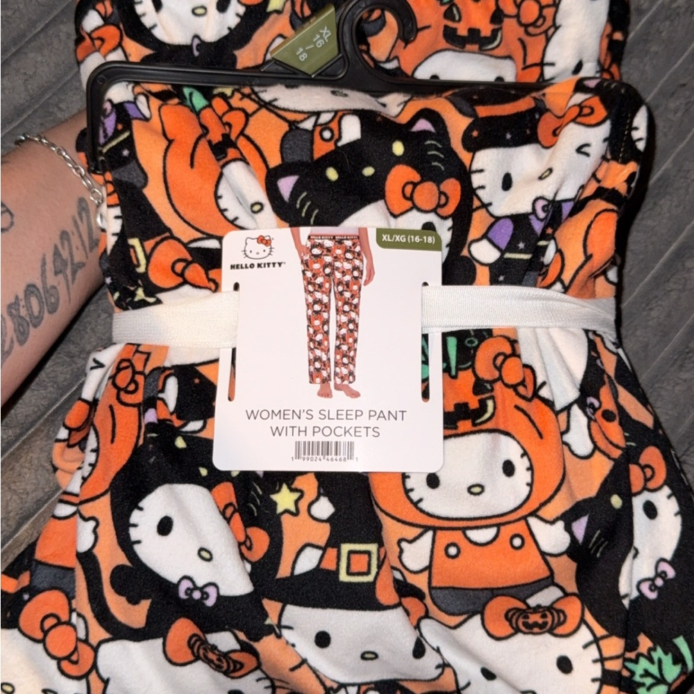 Hello Kitty Halloween Sleep Pants - Black, Orange, White